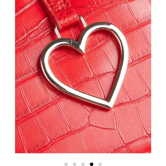 🆕LOVE MOSCHINO Faux croc-effect and pebble leather shoulder bag - Picture 4 of 8